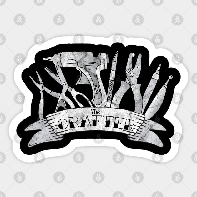 Vintage Distressed Crafter Crafting Tools Sticker by HotHibiscus